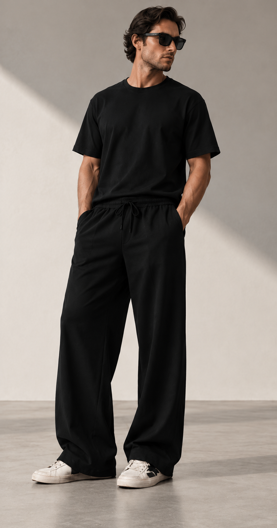 Men — the full black look